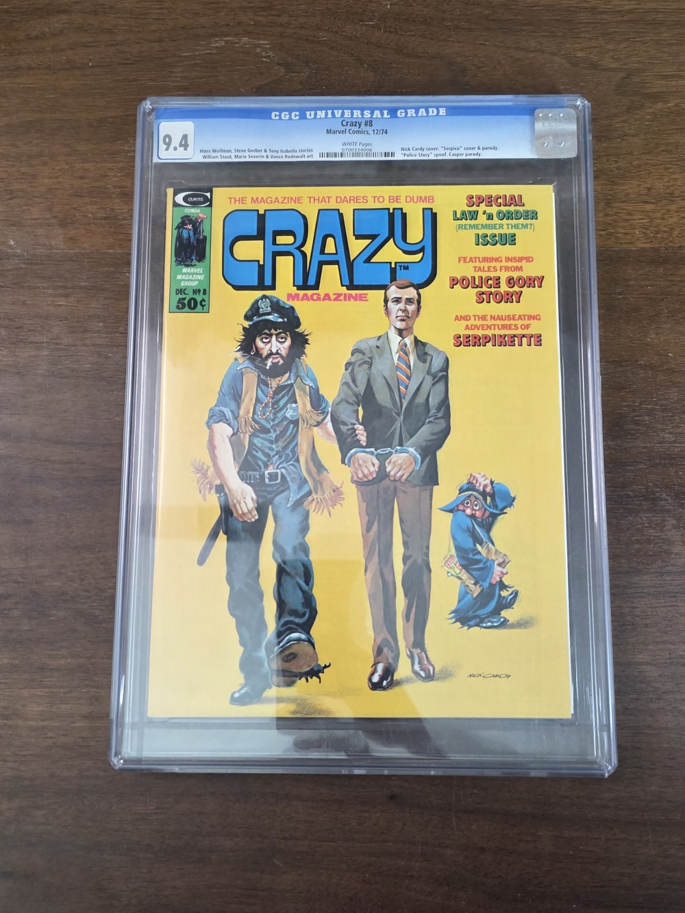 🔥 Vintage Marvel Comics CRAZY #8 CGC 9.4 DEC 1974